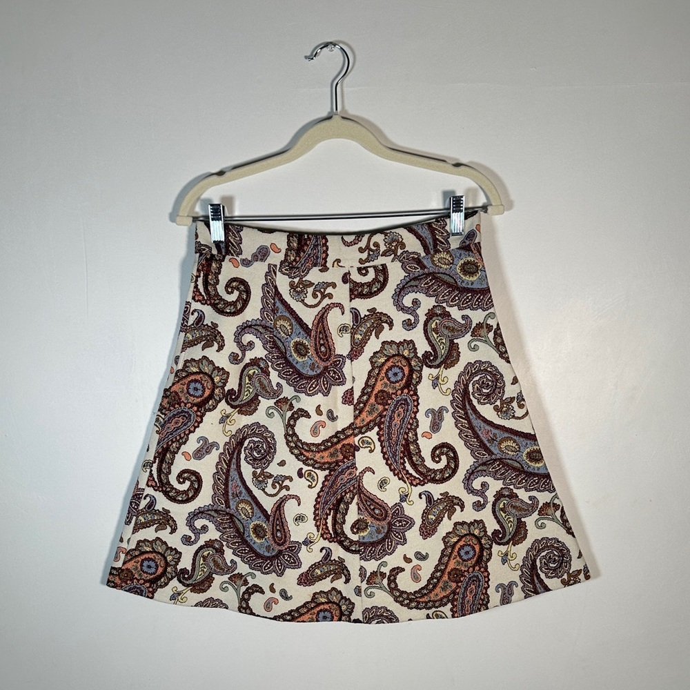 Zara Paisley A-Line Mini Skirt Size M